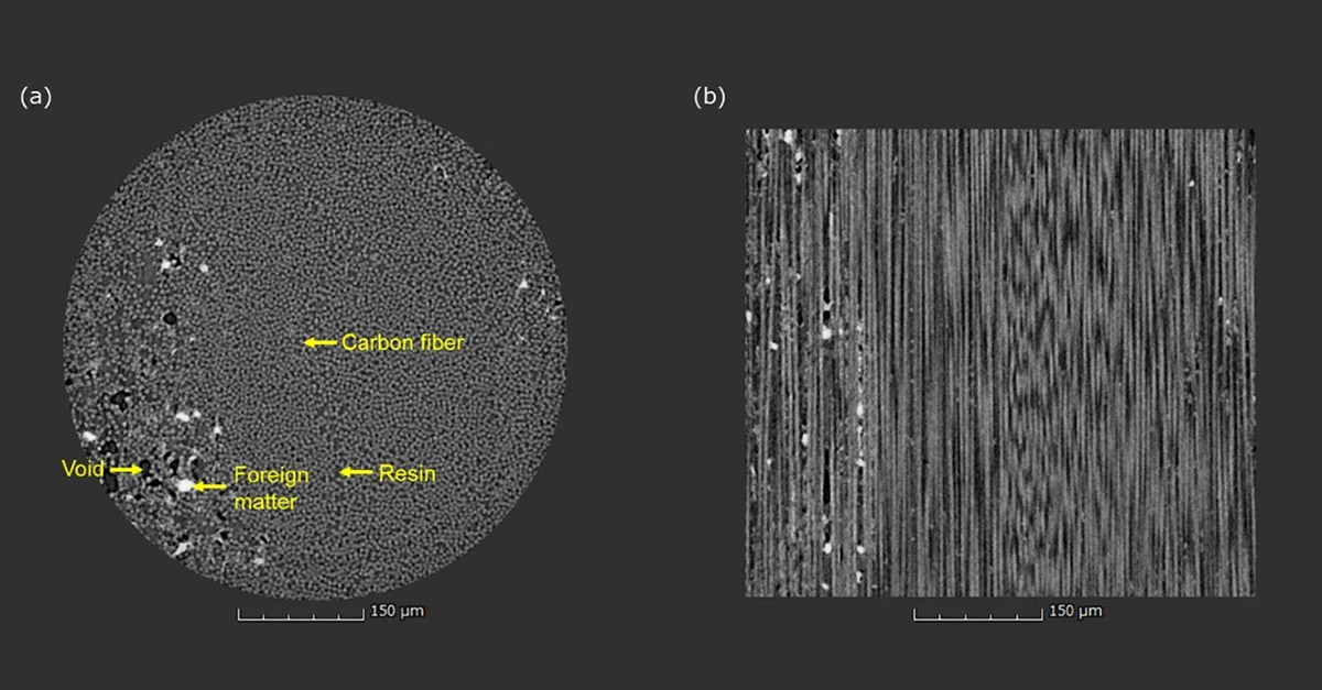 高分解能3D X線顕微鏡によるCFRP中の異物の可視化とサイズ解析