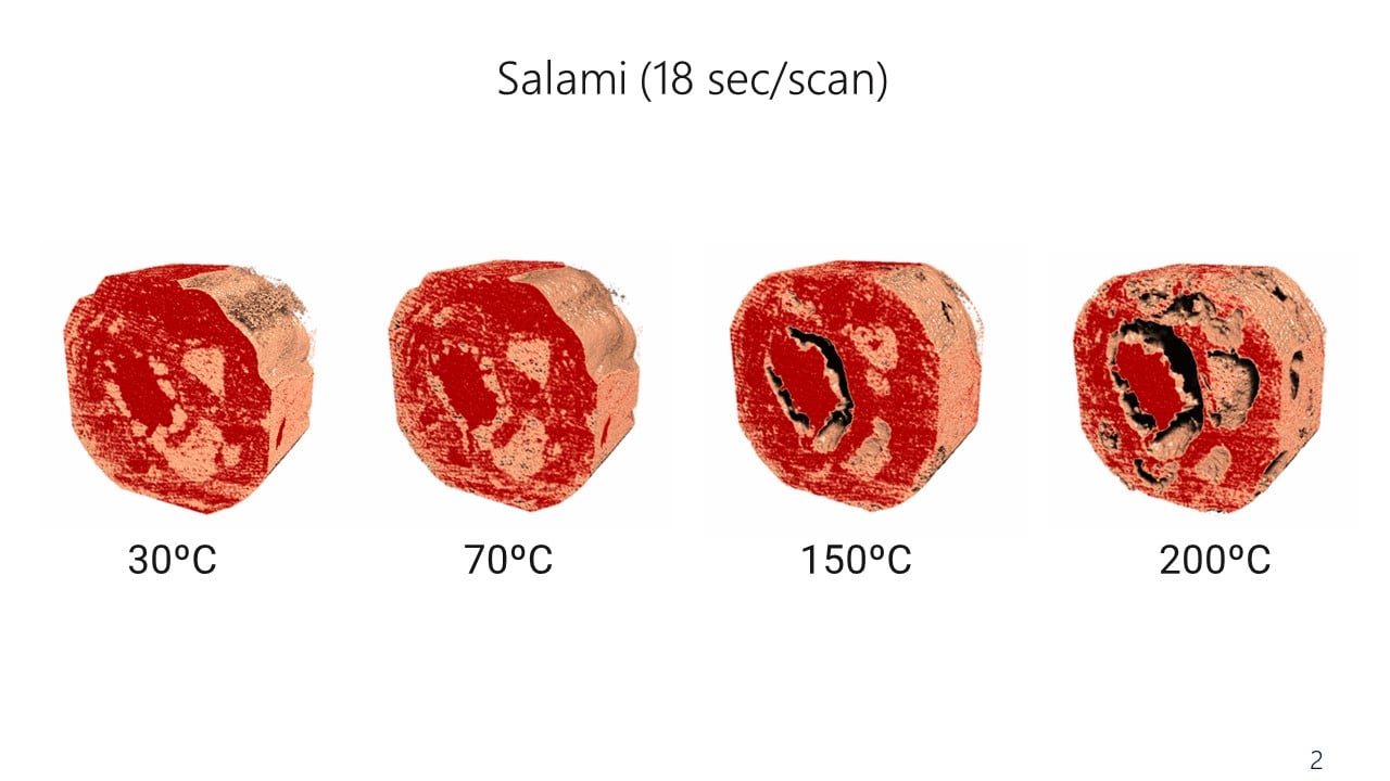 Processed Meat Heating Experiment by X-ray CT