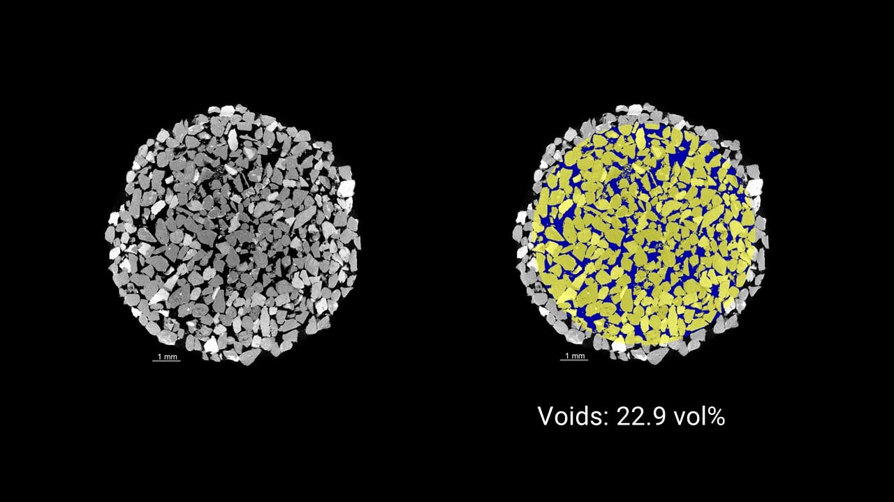 Three sandstone porosity comparison by X-ray CT