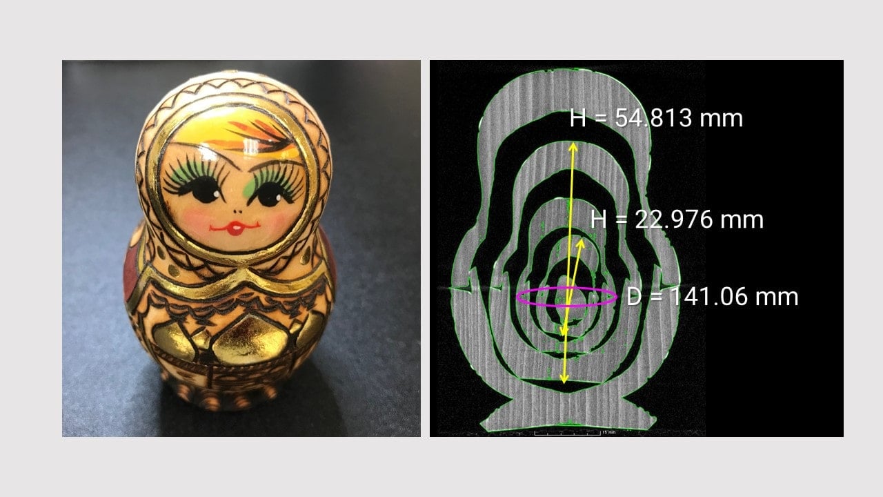Nesting Doll Dimensional Analysis by X-ray CT