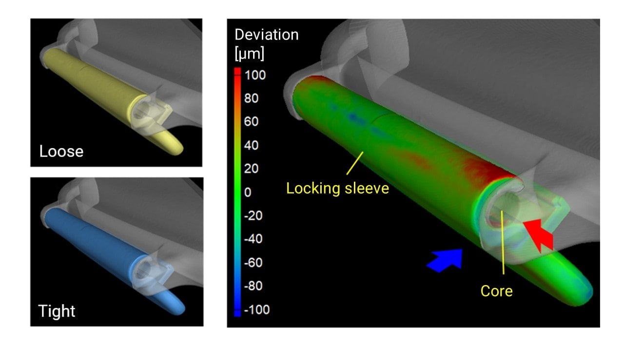 Plastic Locking Parts Dimensional Comparison by X-ray CT
