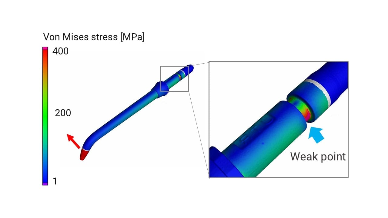 Water Flosser Tip Stress Simulation using X-ray CT Scan